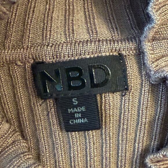 NBD Revolve Moira Dress Cut Out Bodycon Long Sleeve Dress Mocha Size Small - Picture 6 of 9